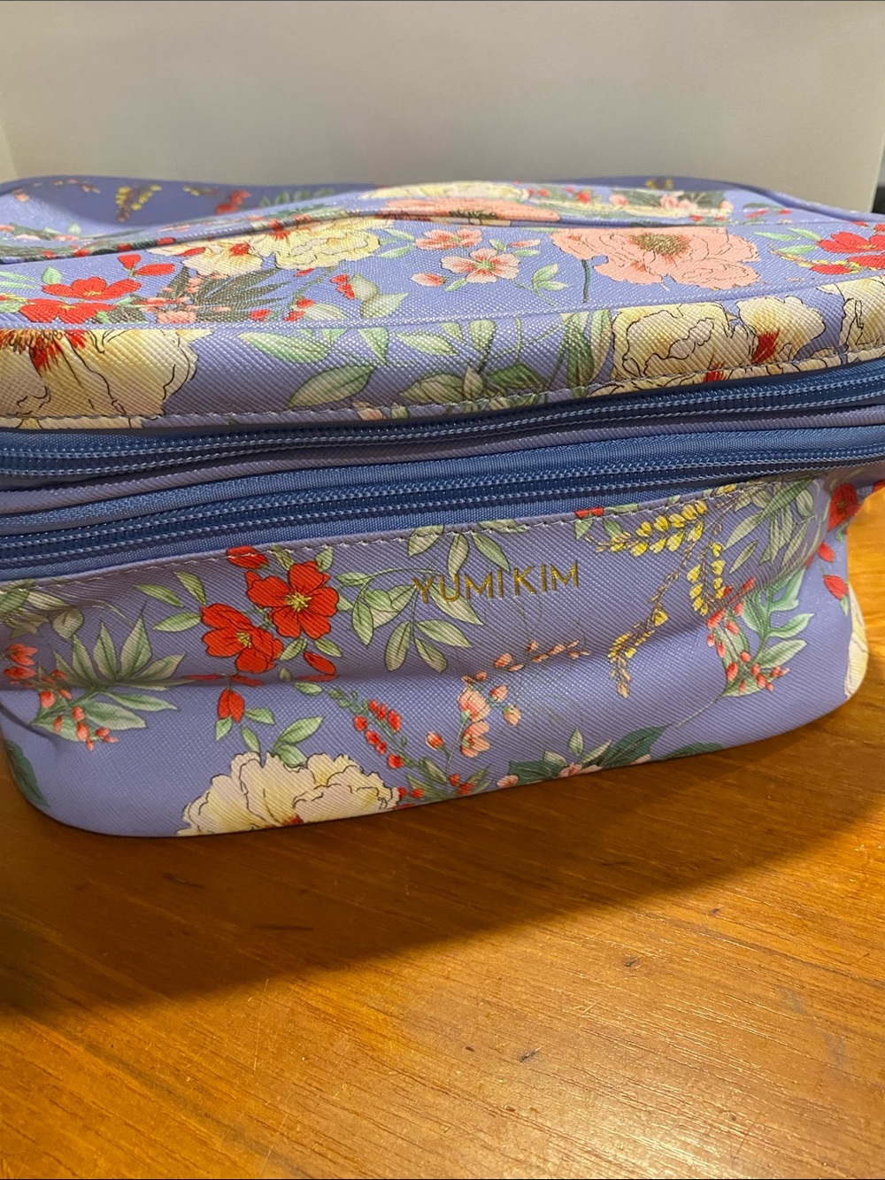 Yumi Kim Lavender Floral Double-Zip Cosmetic Case